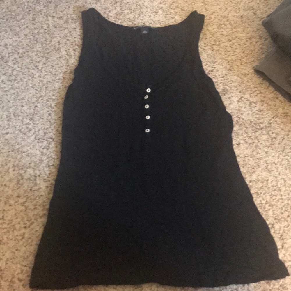 Scoop Neck Black Tank